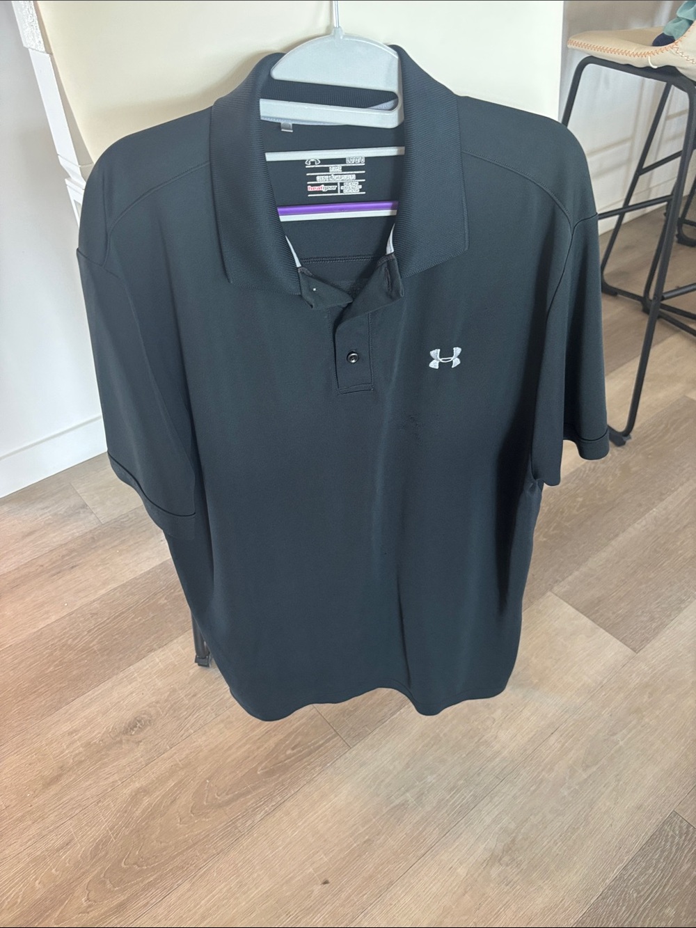 Under Armour Black Short-Sleeve Polo with Chest Logo